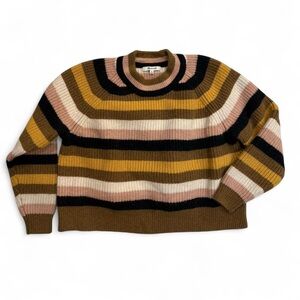Madewell Brown and Pink Striped Sweater